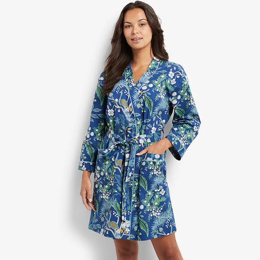 Poplin Women's Robe - Peacock, XL/XXL