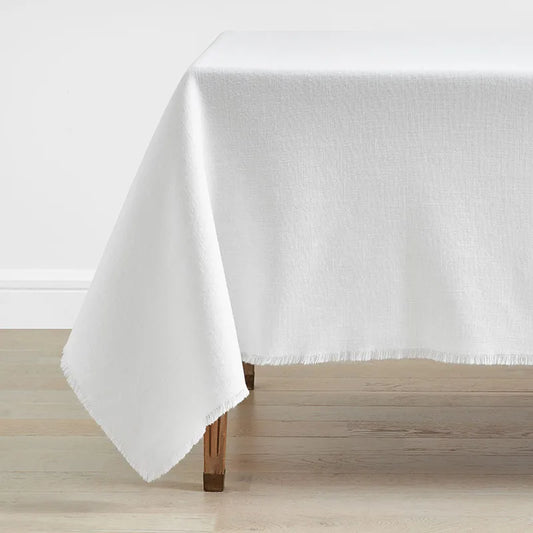 Solid Fringe Tablecloth - White, 70 in. x 90 in.