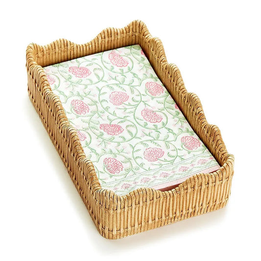 Scalloped Edge Napkin Holder - Natural, OS