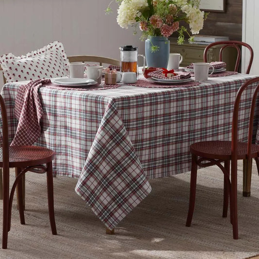 Classic Plaids Yarn-Dyed Tablecloth - Red Multi, 70 in. x 90 in.