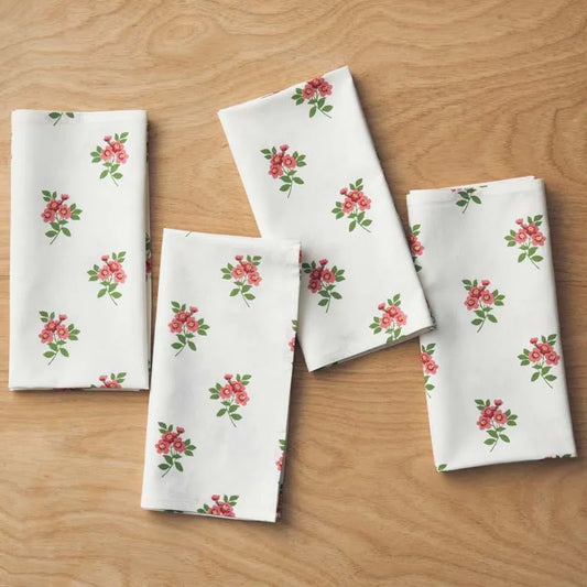 Garden Floral Cotton Napkins, Set of 4 - Natures Bouquet