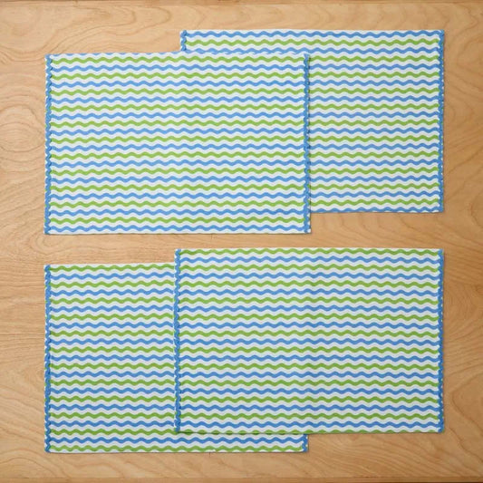 Arienna Wave Placemats, Set of 4 - Green Multi