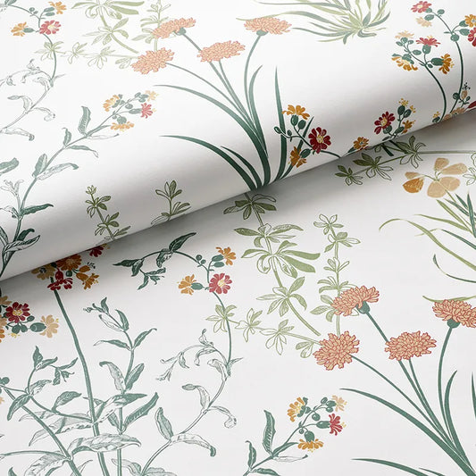Jardin Removable Wallpaper - White Multi, Swatch