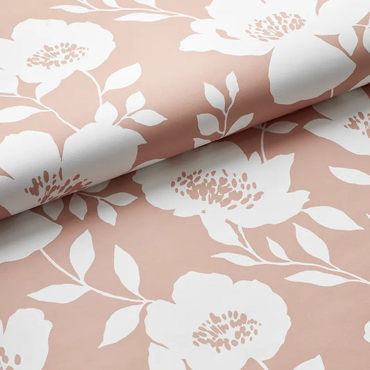 Ava Traditional Wallpaper - Floral Clay, Roll