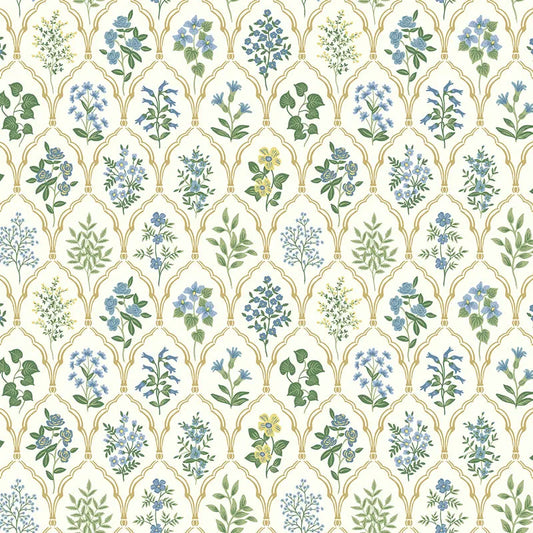 Hawthorne Traditional Wallpaper - Blue, Swatch