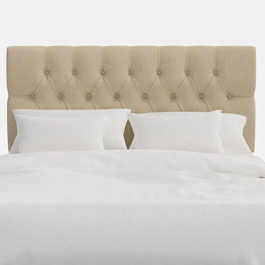 Park Tufted Textured Linen Headboard - Oatmeal, Cal. King
