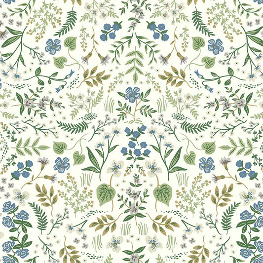 Wildwood Traditional Wallpaper - Blue & Green, Swatch