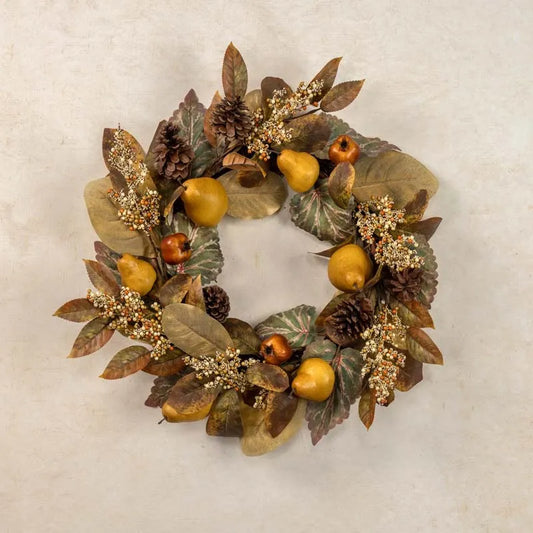Pear & Pomegranate Wreath - Green