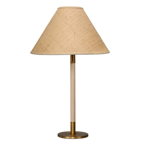 Raffia Wrapped Metal Table Lamp - Natural