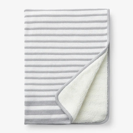 Stripe Knit Baby Blanket - Gray