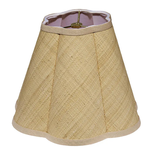 Raffia Scalloped Lamp Shade - Natural, Small