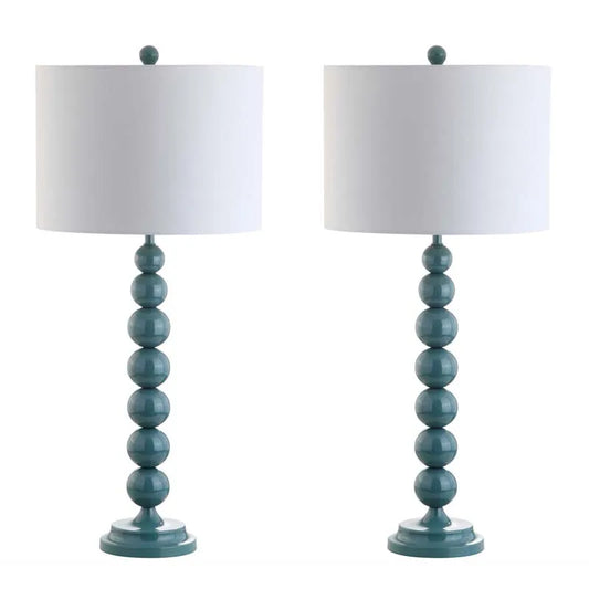 Beaded Table Lamp, Set of 2 - Blue