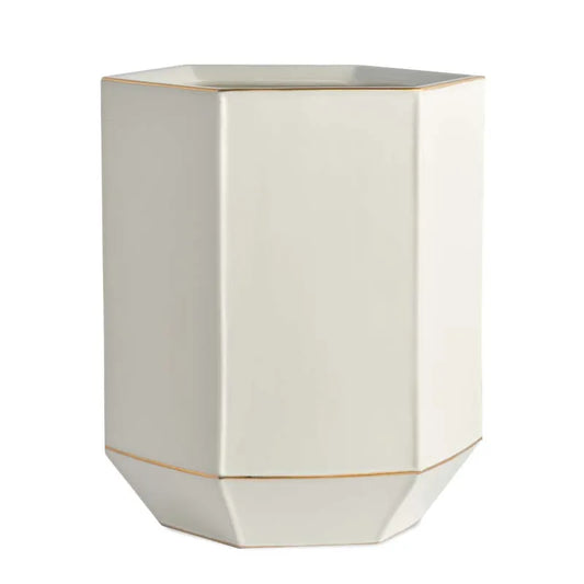 Luxe Waste Basket - Cream and Gold
