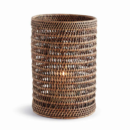 Handwoven Rattan Hurricane - Brown, Large