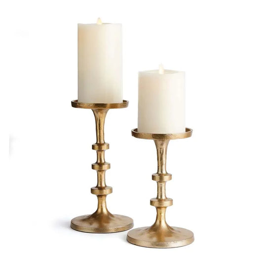 Notch Pillar Candle Holder, Set of 2