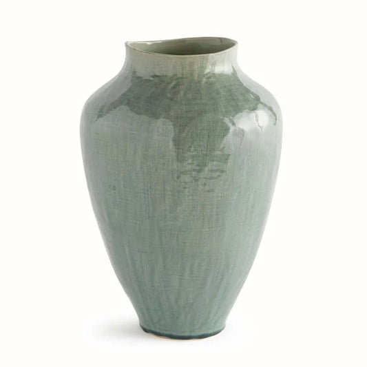 Handcrafted High Gloss Ceramic Vase - Sage, Large