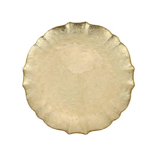Baroque Glass Dinner Plate - Gold