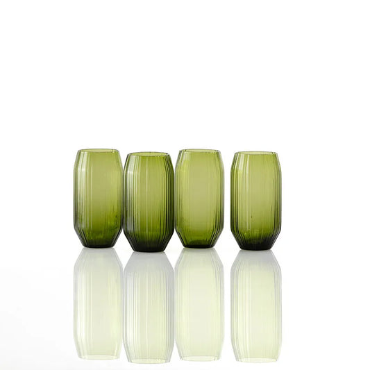 Estiva Textured Glasses, Set of 4 - Green, Highball