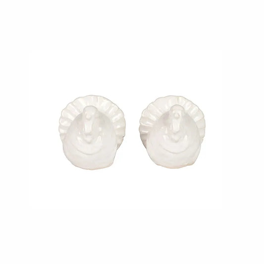 Turkey Salt and Pepper Shakers - White