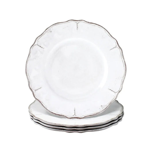 Rustica Antique White Melamine Salad Plates, Set of 4 - White