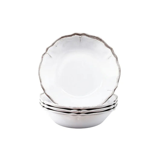 Rustica Antique White Melamine Cereal Bowls, Set of 4 - White