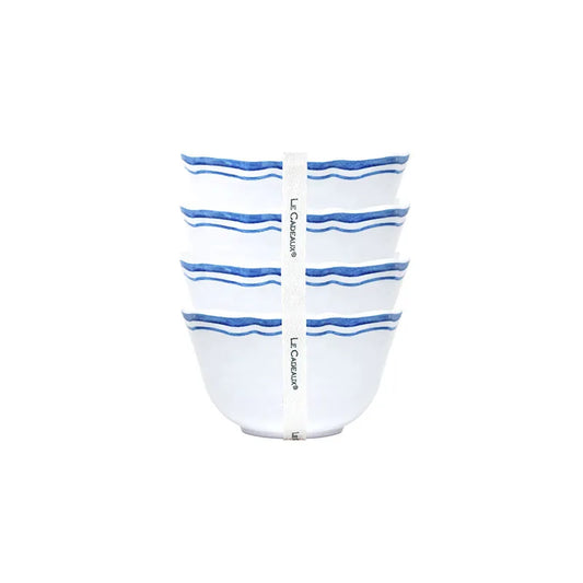 Maison Melamine Dip Bowl, Set of 4 - White/Blue