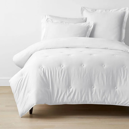 Classic Smooth Rayon Made From Bamboo Sateen Comforter - White, King/Cal King