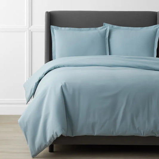 Luxe Ultra-Cozy Cotton Velvet Flannel Duvet Cover Cloud Blue, Full/Queen