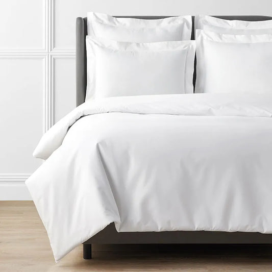 Premium Cool Supima® Cotton Percale Duvet Cover - White, Full