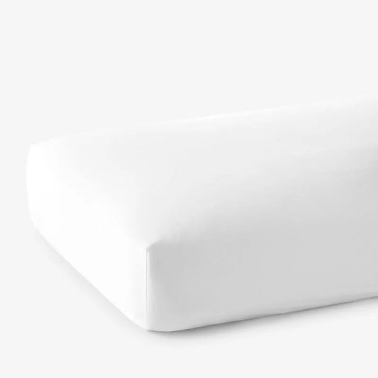 Classic Smooth Wrinkle-Free Sateen Fitted Bed Sheet - White, Full