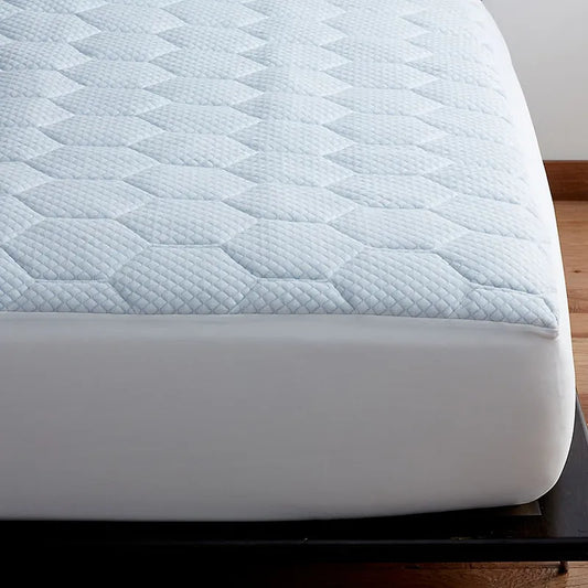Cooling Gel Memory Foam Mattress Pad - White