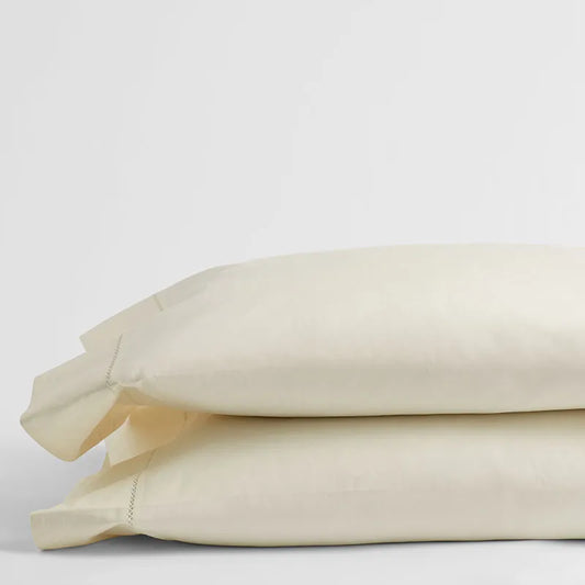 Premium Smooth Organic Cotton Sateen Pillowcase Set - Ivory, King