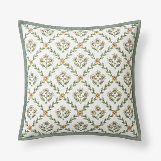 Joyous Garden Reversible Decorative Square Pillow Cover - Ivory Multi, 20 in. x 20 in.