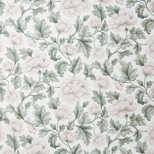 Elegant Floral Removable Wallpaper - Sage, Swatch