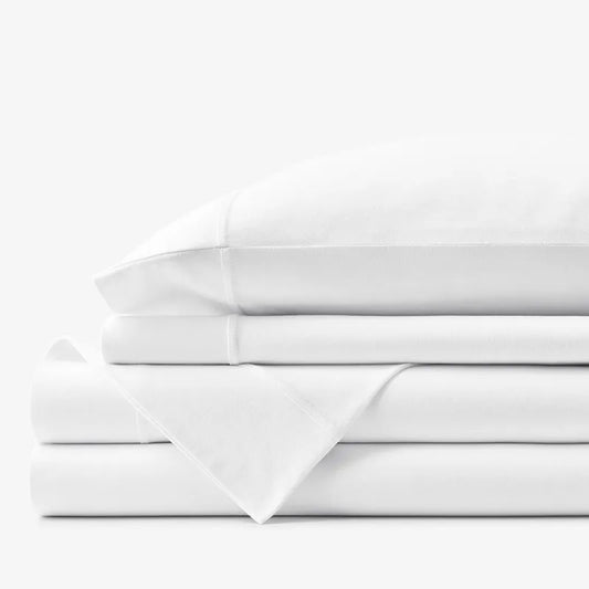 T-Shirt Soft Jersey Knit Bed Sheet Set - White, Twin