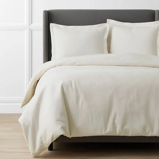 Classic Ultra-Cozy Cotton Flannel Solid Duvet Cover - Ivory, Full