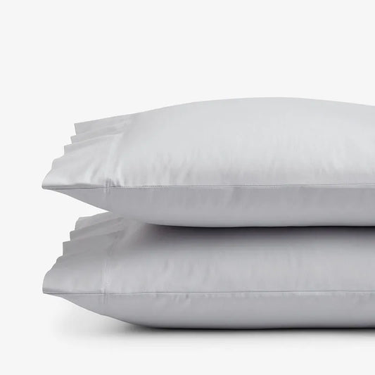 Classic Smooth Sateen Solid Pillowcase Set - Light Gray, Standard
