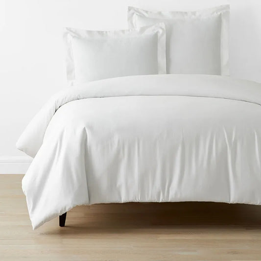Classic Smooth Sateen Solid Duvet Cover - White, Twin/Twin XL