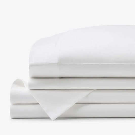 Classic Smooth Sateen Solid Bed Sheet Set - White, Twin XL