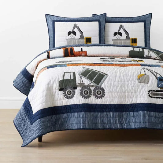 Construction Builders Quilt - Blue Multi, Twin/Twin XL
