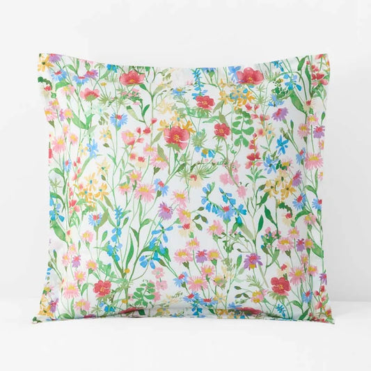 Garden Symphony Classic Cool Cotton Percale Sham - Multi, Euro
