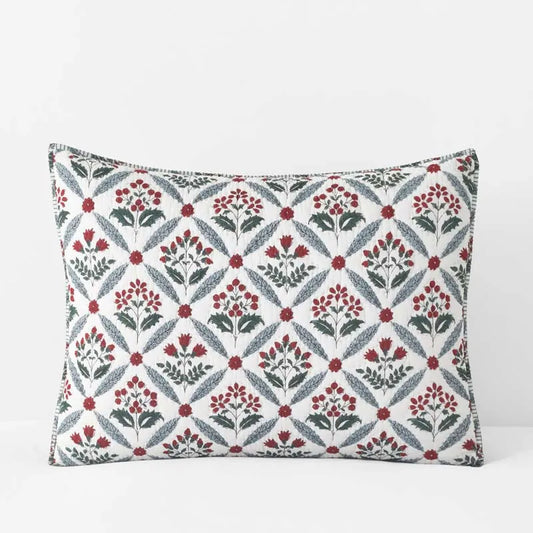 Elderberry Reversible Quilted Sham - White, Standard
