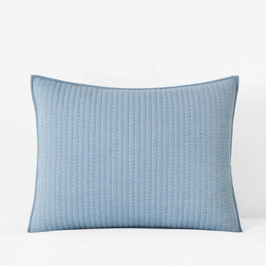 Fara Textured Kantha Quilted Sham - Blue, Standard