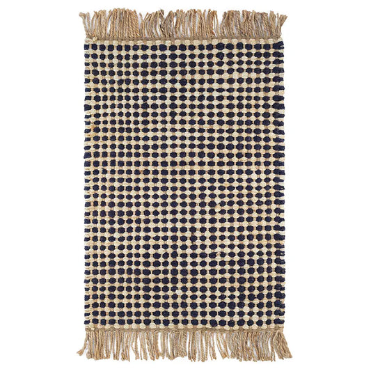 Kuba Handwoven Jute Rug - Black, 2' 6" x 8' Runner