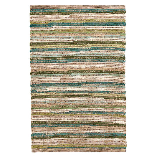 Francisco Green Handwoven Cotton Rug - Green, 8' x 10'