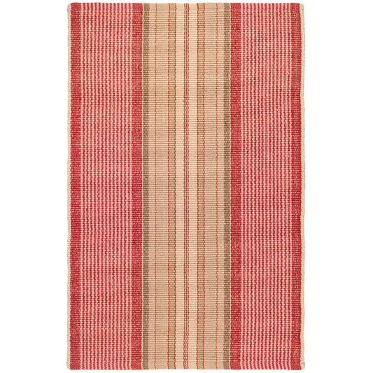 Framboise Handwoven Cotton Rug - Red, 2' x 3'