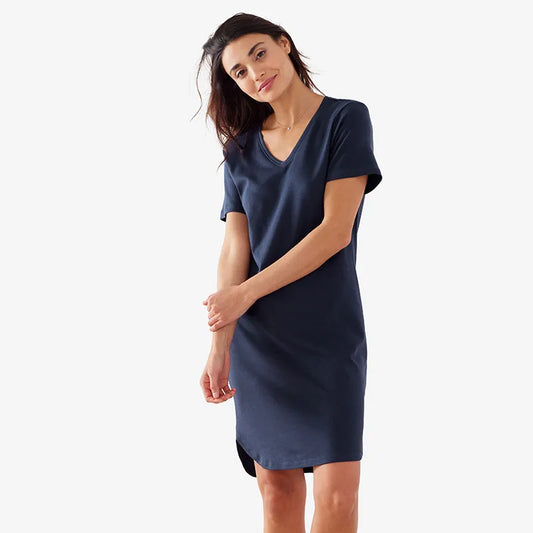 Pima Cotton Nightgown - Navy, XS