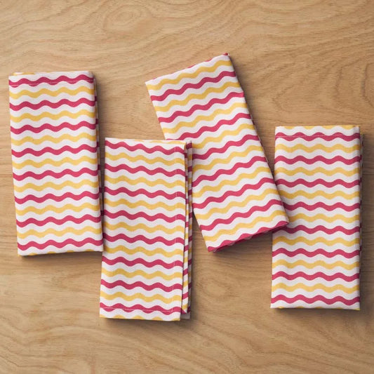 Arienna Wave Napkins, Set of 4 - Pink Multi