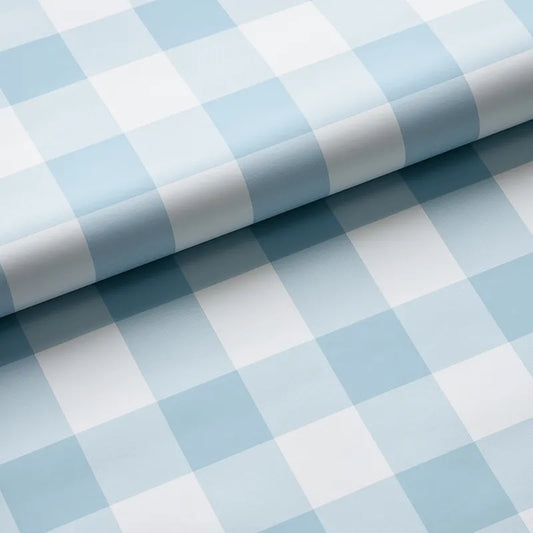 Ditsy Gingham Traditional Wallpaper - Blue, Roll