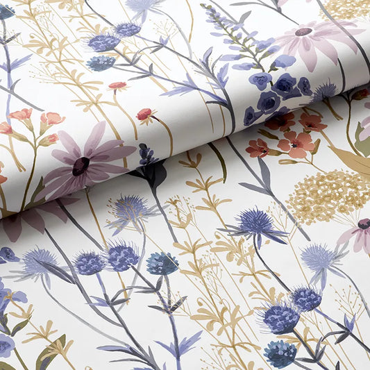 Florence Traditional Wallpaper - Purple Multi, Roll
